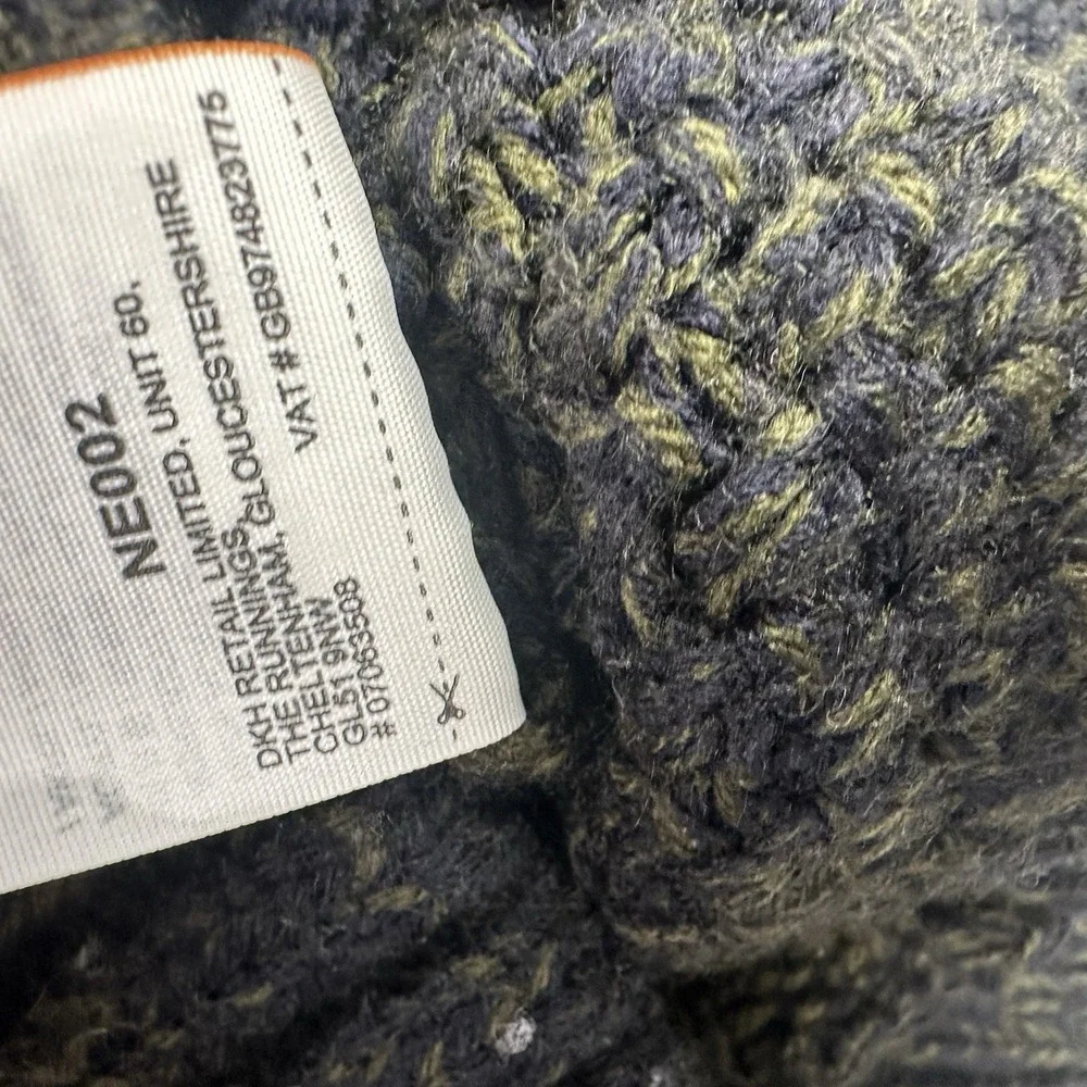 Superdry Mens Cable Knit Fisherman Sweater Olive Green Crewneck NE002 Size Large